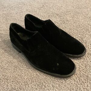 Giorgio Armani Vintage Black Velvet Men’s Loafers Dress Shoes sz 46